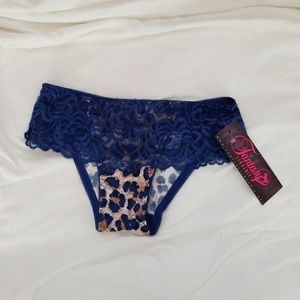 Bikini Panty Blue Leopard Print Small